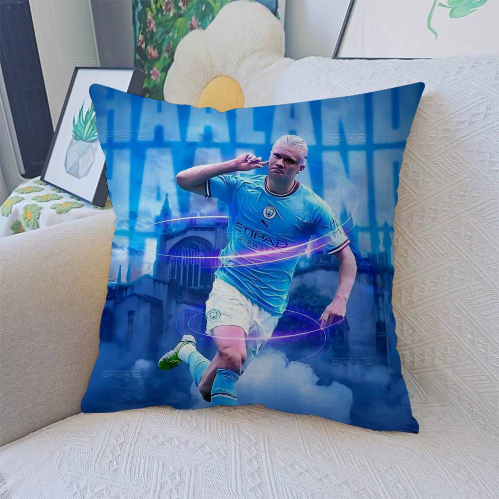 E-Erling B-Braut FootballStar H-Haaland Poduszka Poduszka Anime Pokrowiec na Poduszkę do Kanapy Łóżka Zagłówek Pokrowiec na Poduszkę 45x45 cm Moda