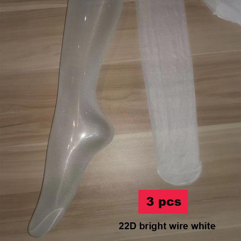

3 Pairs Sexy Women Breathable Pantyhose Tights Oil Shiny Lingerie Elastic 22D Ultrathin Nylon Bling Stockings Plus Size Lingerie B(60-80)KGS