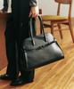 Komorebi Museum B03-1 Cow Leather Classic Buckle Libby Tote Bag_Leather Black