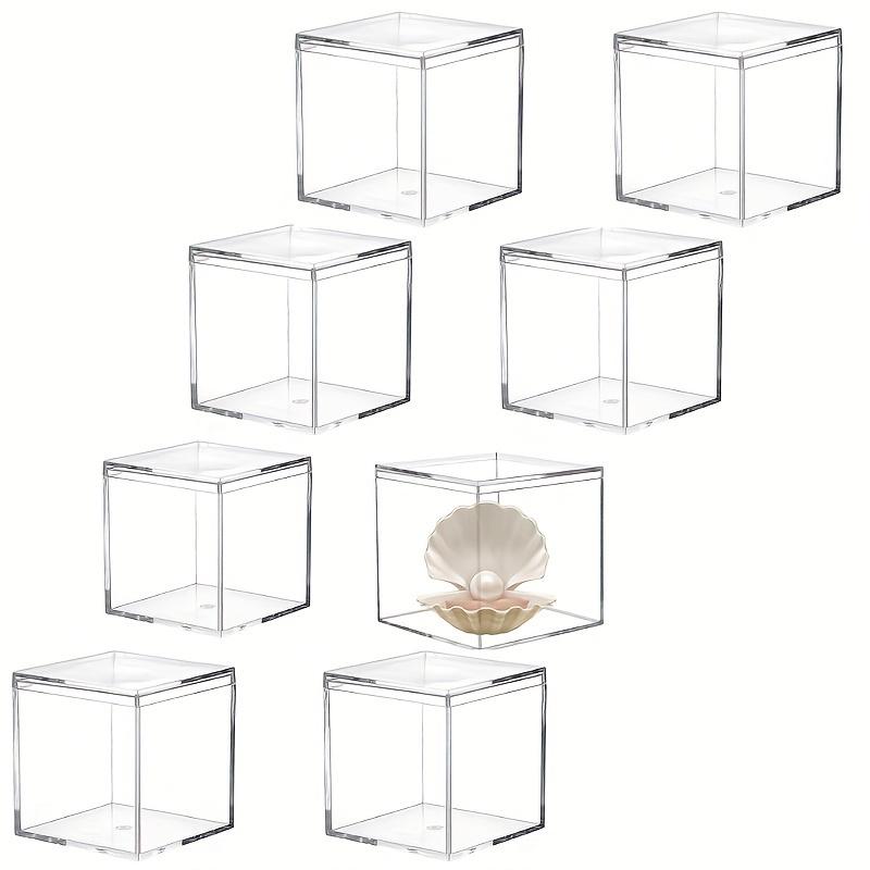 4/6/8 Pack Clear Acrylic Box with Lid Square Cube Containers Storage Box Organizer 10X10X10cm Transparent Acrylic Display Boxes