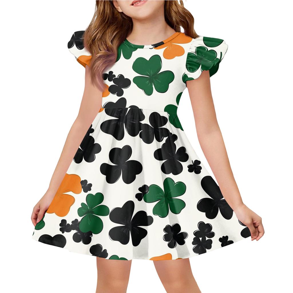 Letnia Sukienka Księżniczki dla Dziewczynek - Sukienka T-shirtowa o Kroju A. dzień Patryka