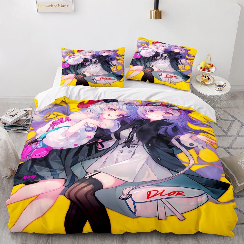 Genshin Impact Bedding Sets 100% Polyester Printed Comforter Bed Cover Duvet Cover Pillow Case 2-3 Pieces Sets Kids Adult Size