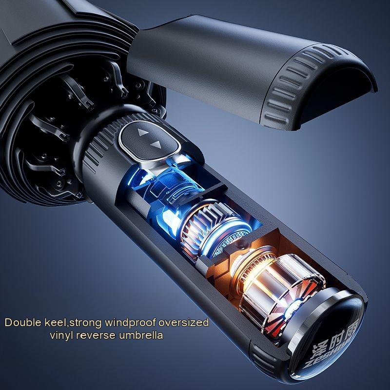 Fully Automatic Reverse Business Sun Umbrella Thickened Reinforced Wind-resistant Men's Car-mounted Sunshade Folding Umbrella