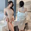 Sex underwear women's belly pocket pure desire temptation uniform bathrobe set qqnyD034