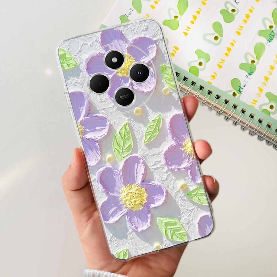 

Для XIaomi Redmi 14C / Poco C75 Задня кришка Метелик Квітка троянди Розкішний Дівчачий Чохол для телефону На Redmi 4C Прозорий М який ТПУ Прозора Накладка Xiaomi Poco C75