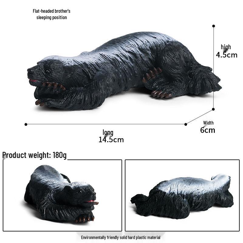 Cross-Border Wild Animal Honey Badger Model: Solid Plastic Children s Cognitive Toy Ornament