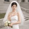 Bow Wedding Veil Pearl Accessories Women's Tulle New Bridal Veil  Bridal Photoshoot