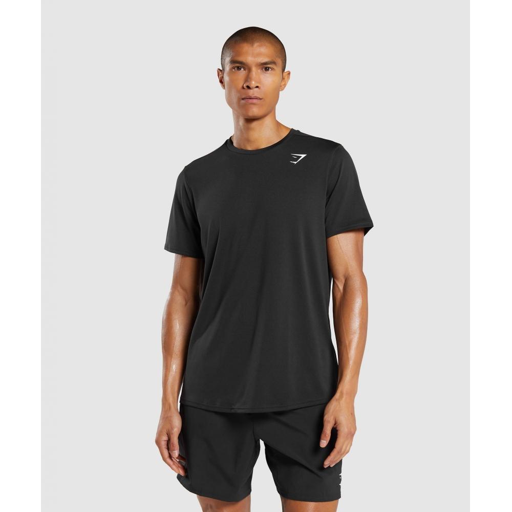 

Футболка GYMSHARK прибытия обычного кроя, черная A2A1J BBBB