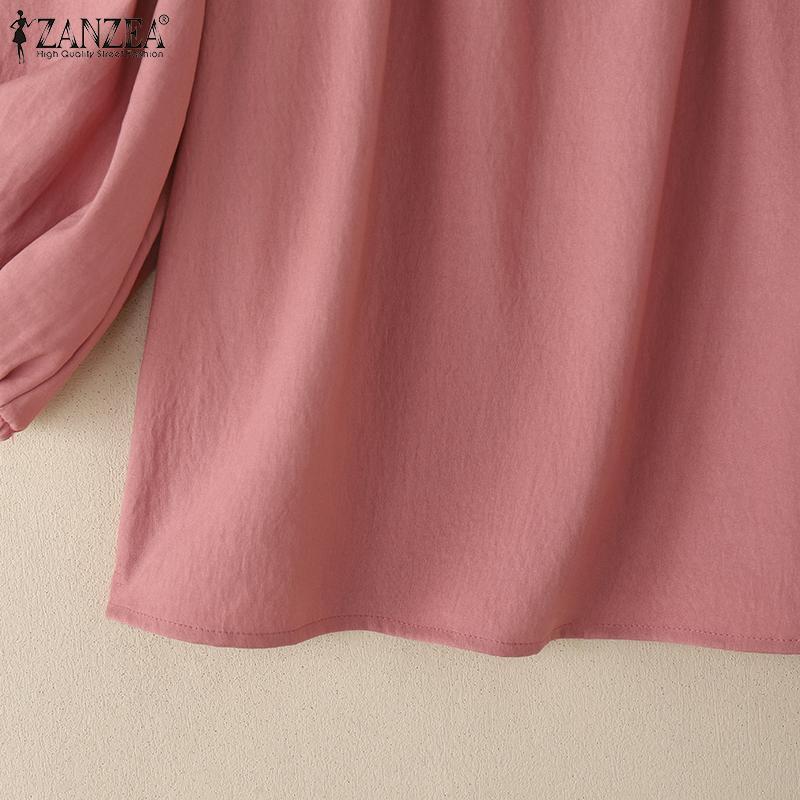 ZANZEA Women Square Collar Summer Casual 3/4 Sleeve Blouse