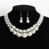 Retro Pearl Necklace and Earrings Set - Exquisite European & American Handmade Beaded Jewelry