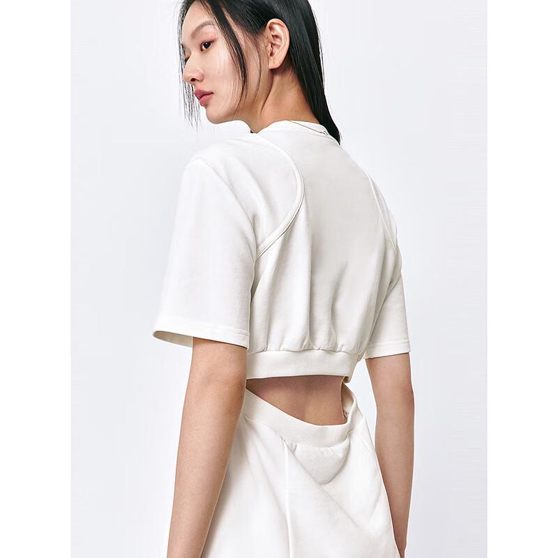 PEACEBIRD Women's Round Neck Backless Mini Dress