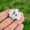 925 Silver Natural Labradorite Rough Stackable Flower Adjustable Ring