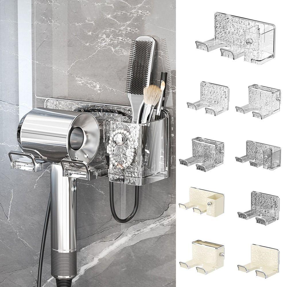 Punch Free Hair Dryer Rack Wall-mounted Hair Tool Storage Rack Portable Bathroom Accessories