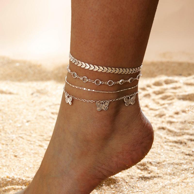 Jewelry Cross Simple Chain Foot Decoration, Eye Pendant Multi-layer Stacked Anklet Wholesale