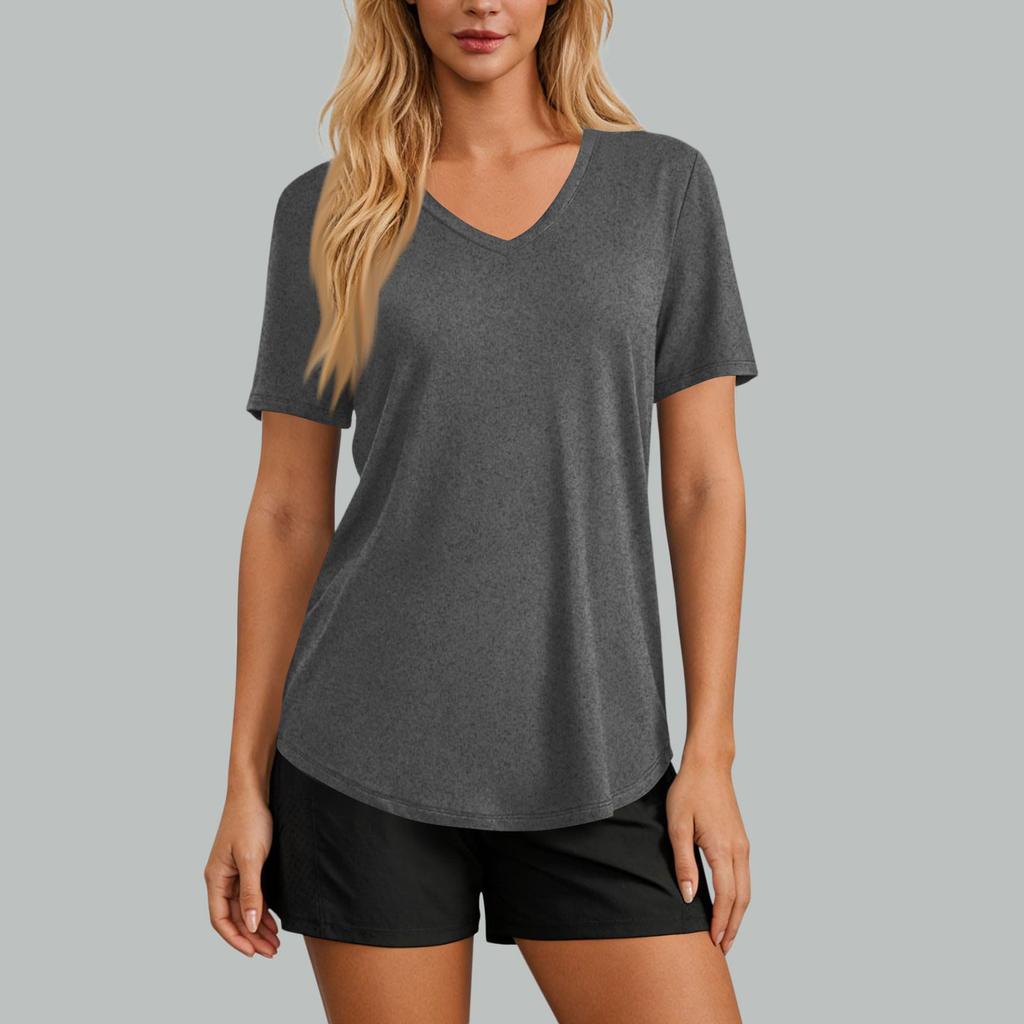 Women's Casual V-neck Short Sleeved -shirt Fashion Top