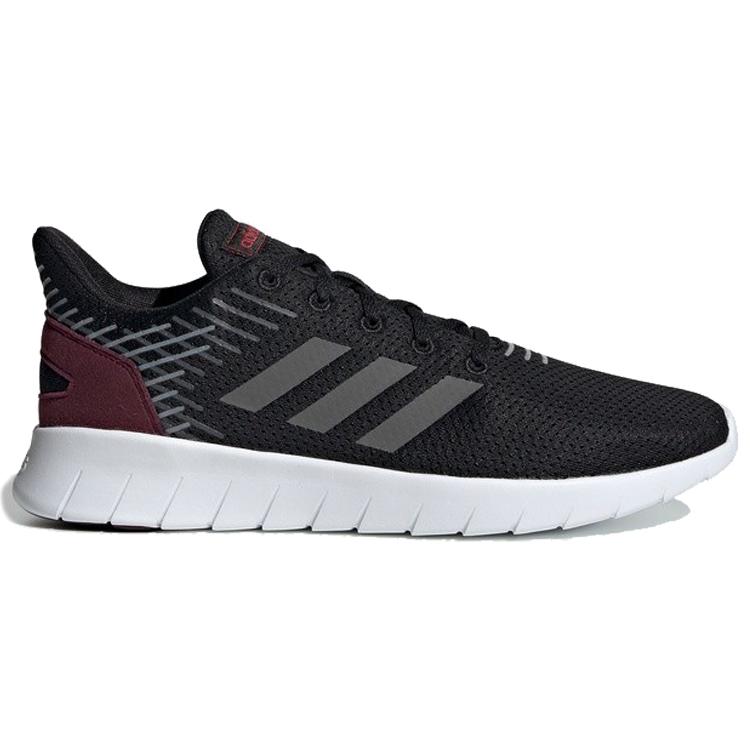 adidas Asweerun Nylon Cushioning Slip Resistant Abrasion Resistant Low Top Casual Running Shoes Men's Black Red White EE8445