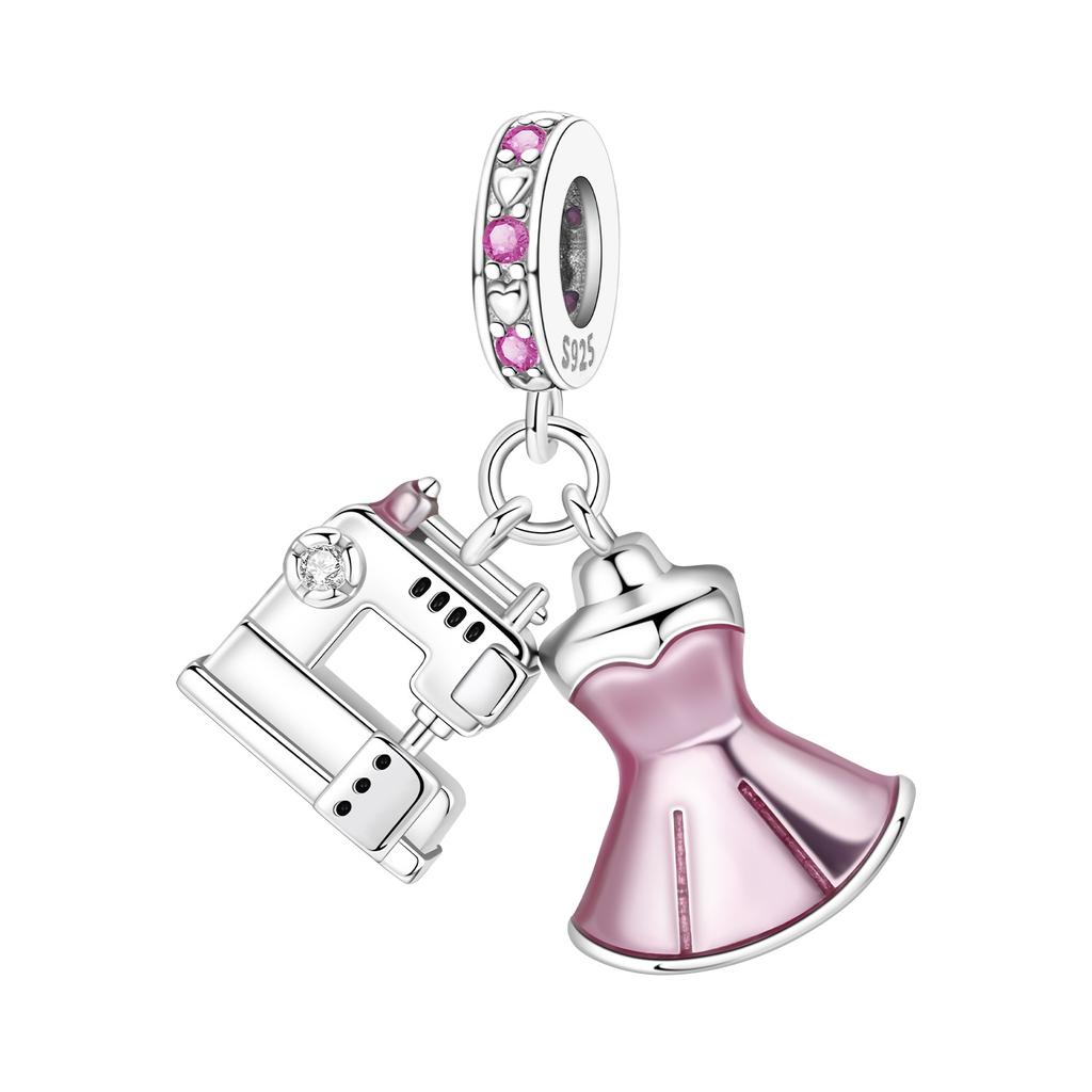 925 Silver Music Rock Pendants Bracelet Charms DIY Jewelry Party Beads Exquisite Festival Gifts Accessories for Women Men