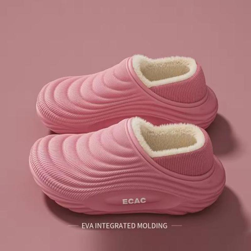 EVA Winter Slippers For Men Women Warm Fur Lined Waterproof Anti Slip Comfortable Indoor Outdoor Home Cotton Clogs Lightweight