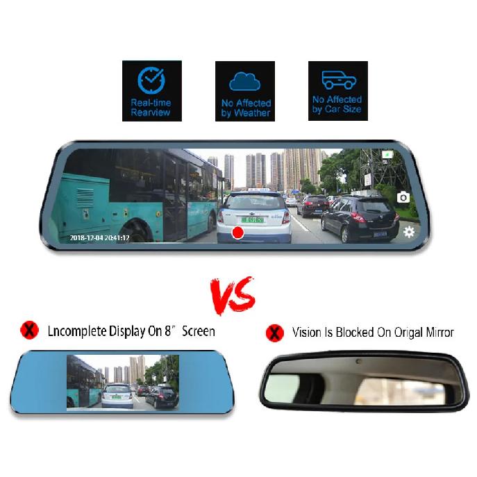 Mirror Camera for Car Touch Screen Video Recorder Rearview mirror Dash Cam Front and Rear Camera Mirror DVR Black Box