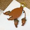 Elegant Cherry Keychain Pu Leather Bag Pendant Funny Fruit Bag Charm  Key Ring