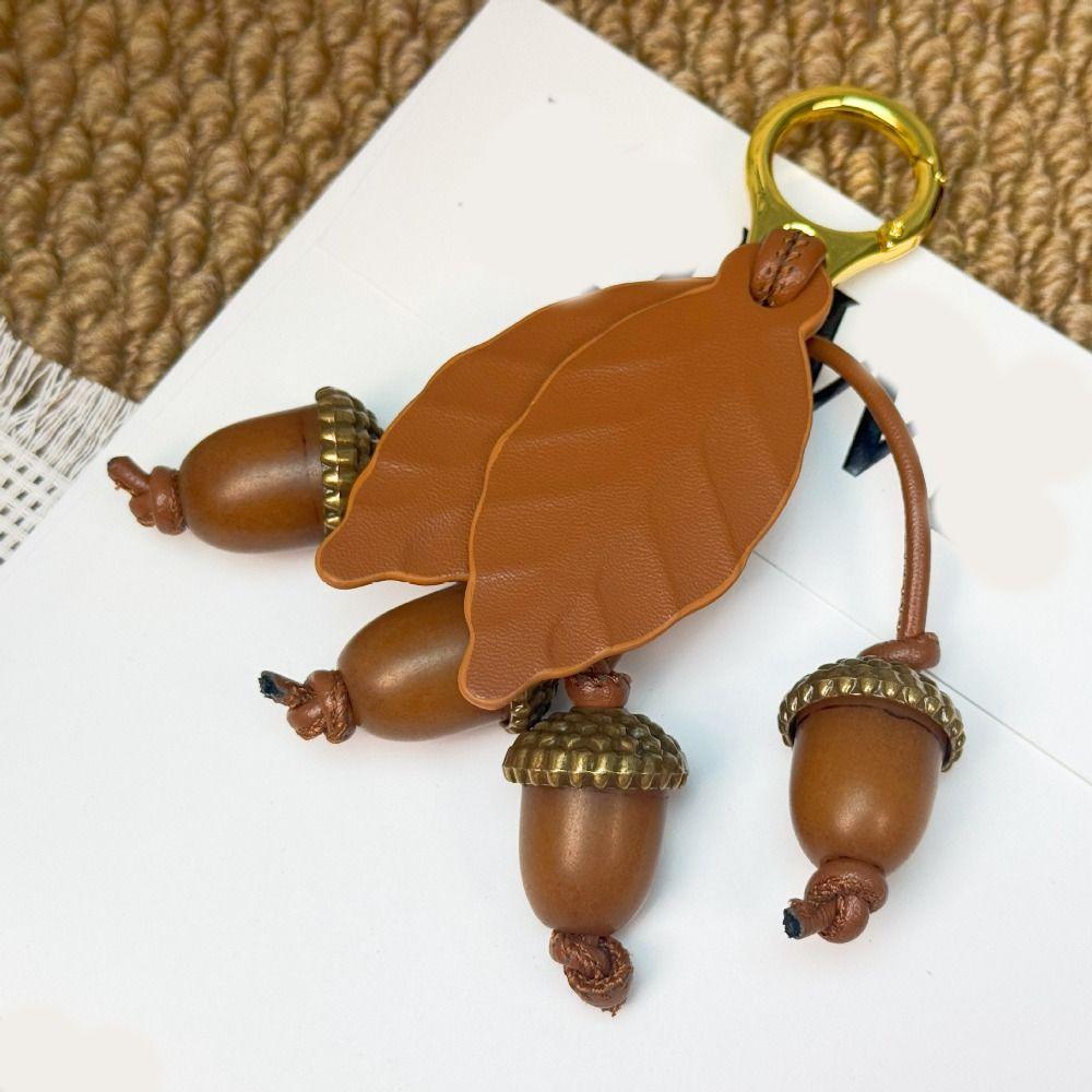 Elegant Cherry Keychain Pu Leather Bag Pendant Funny Fruit Bag Charm Key Ring