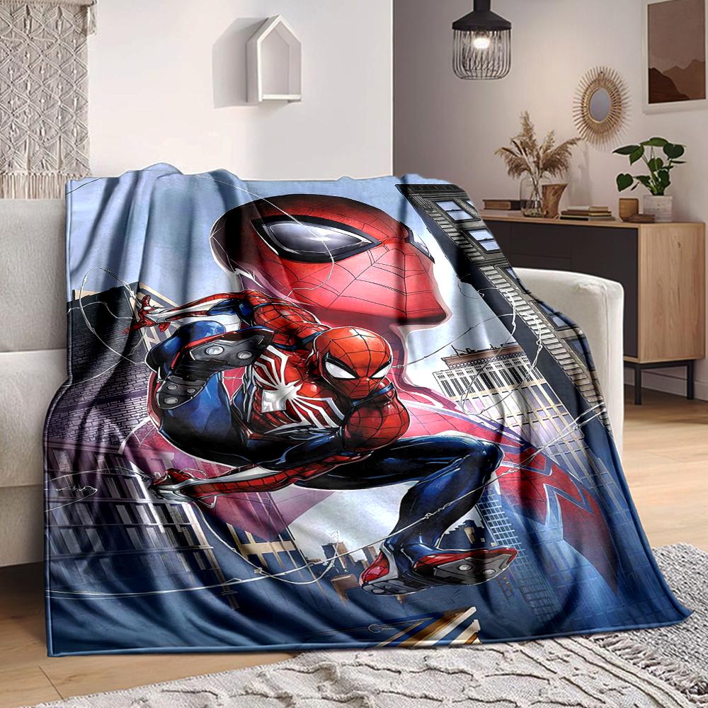 1Pc Spiderman Urban Heroism Blanket Soft And Comfortable Casual Warm Camping Travel Christmas Halloween Xmas Gift M928431