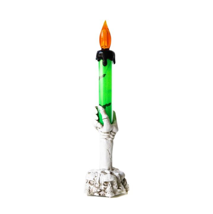 1-3PCS LED Skull Hand Candle Light Battery Operated Flame Effect HalloweenGothic Decoration for Haunted HouseTable Hanging Decor