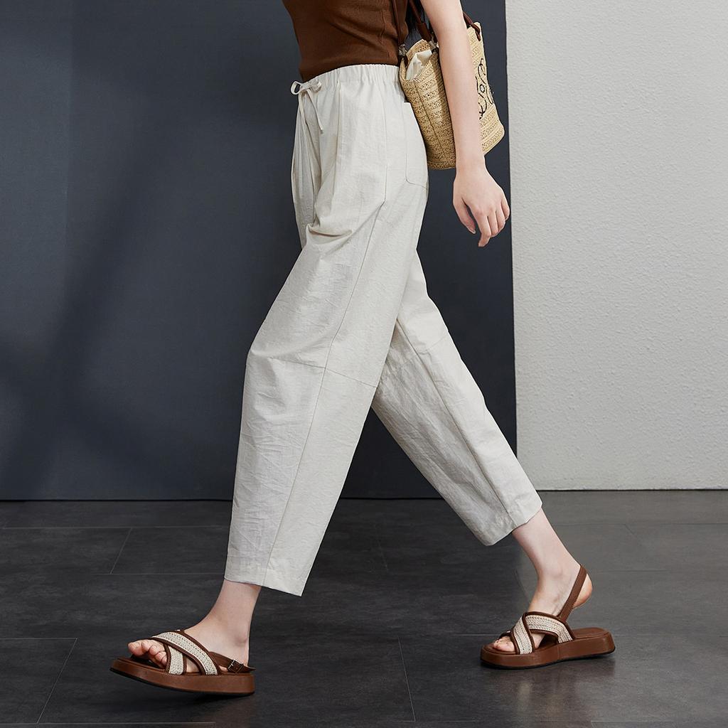 Wrinkle Elastic Waistband Thin Casual Pants for Women In Summer 2026, Fashionable, Loose and Versatile, Slimming Harun Pants