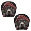 2Pcs Universal Car Seat Cover Breathable Santa Claus Car Headrest Cover Elastic Dust-proof Car Seat Headrest