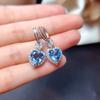 Faux Natural Swiss Topaz Blue Jewelry Set with Mozambique Garnet Earrings for Women