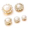 10-100pcs/lot Sunflower Rhinestone Pearl Sewing Beads Round Flatback Rhinestones For Clothes Sewing Wedding Headwear Decoration