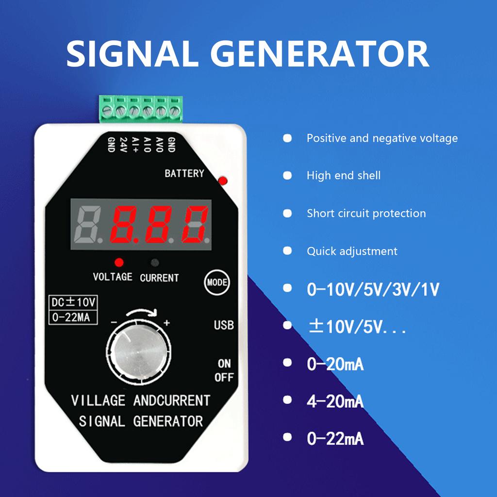 Signal Generator with Rechargeable Battery 0 to 4 to 20mA Current Voltage Instrument Testing for Industrial Applications