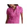 Polo Ralph Lauren Slim Fit Cable Knit Cotton Polo Shirt Women tops 211971703-004