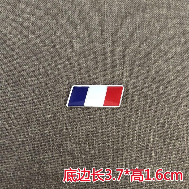 Car Steering Wheel Flag Stickers - Germany, France, Italy, Russia, Uk - Aluminum Emblem Body Decoration