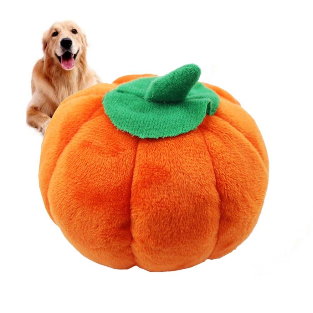 Bite Resistant Halloween Dog Squeaky Toy Soft Dog Pumpkin Plush Chew Toy   Christmas