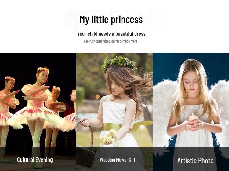 Elegant Princess Dress: Fluffy Soft Gauze Bow Skirt for Girls' Birthdays