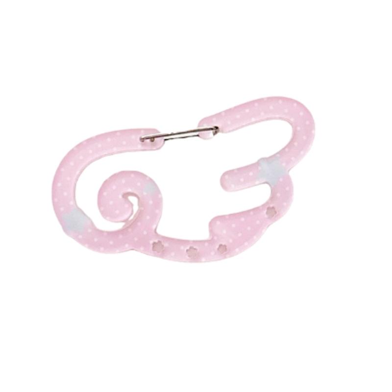 Креативный акриловый брелок-клип с дизайном звезды и крыла, портативные карабины, держатель для ключей для сумок, ключей, уличный декор розовый