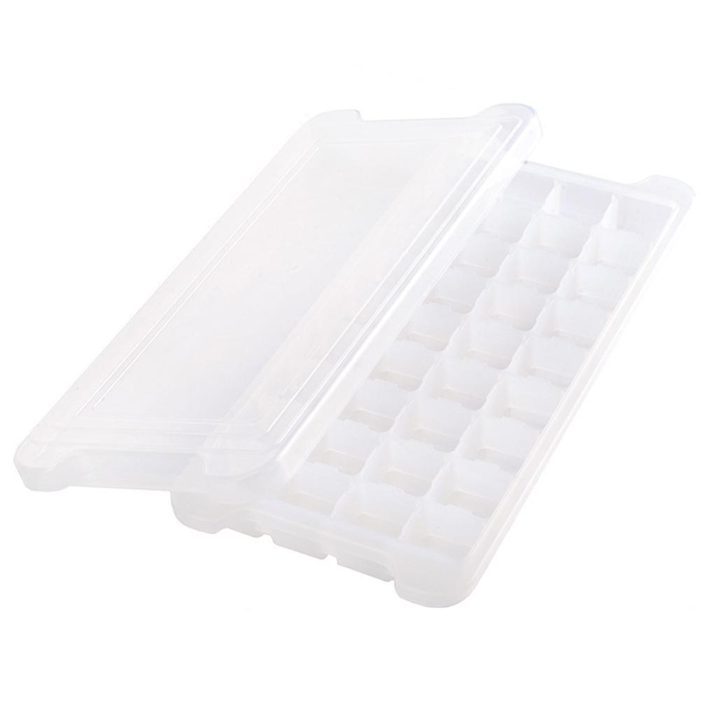 24 Grid Ice Cube Tray Food Grade Silicone Ice Mold with Lid Home DIY Ice Cream Ice Cube Maker Cold Drink Kitchen Bar Accessories