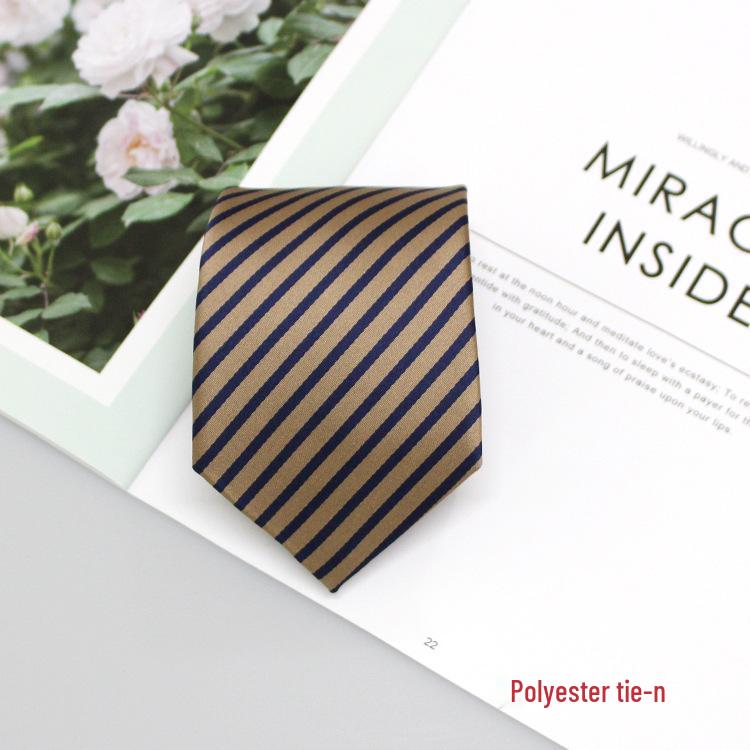 2024 Men's Jacquard Polyester Silk Tie - Floral and Stripe Design