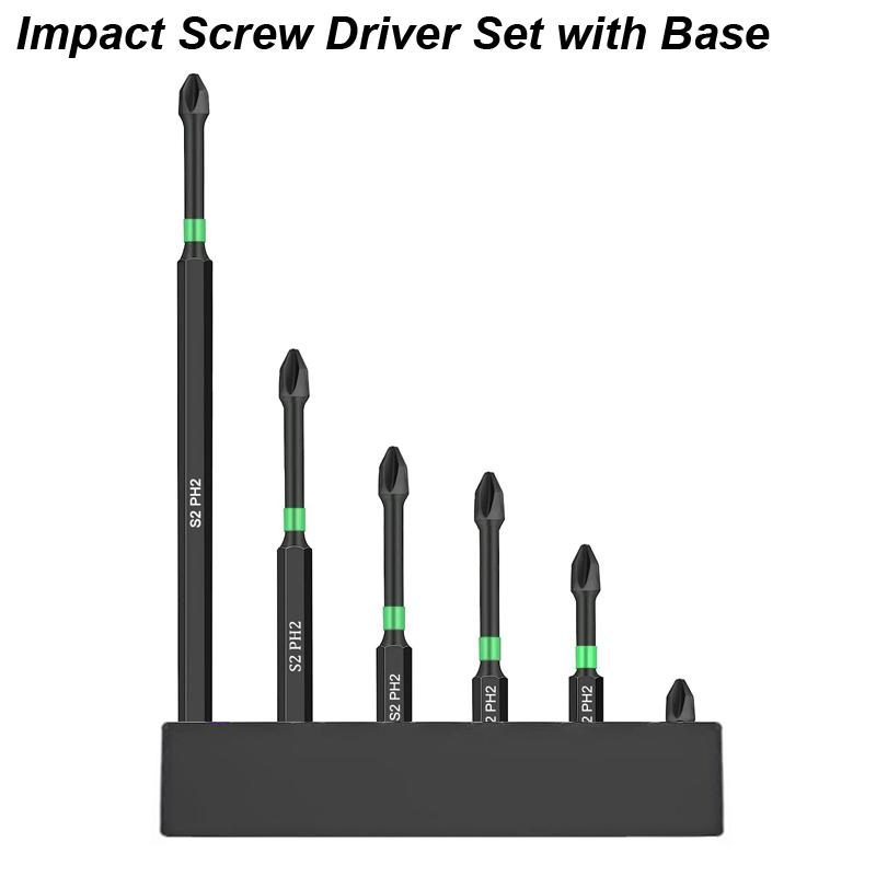 Impact Batch Strong Magnetic Screwdriver Bits Anti Non Slip Tip 1/4 Hex Shank PH2 Magnet Head Phlippes Cross Screw Driver Set