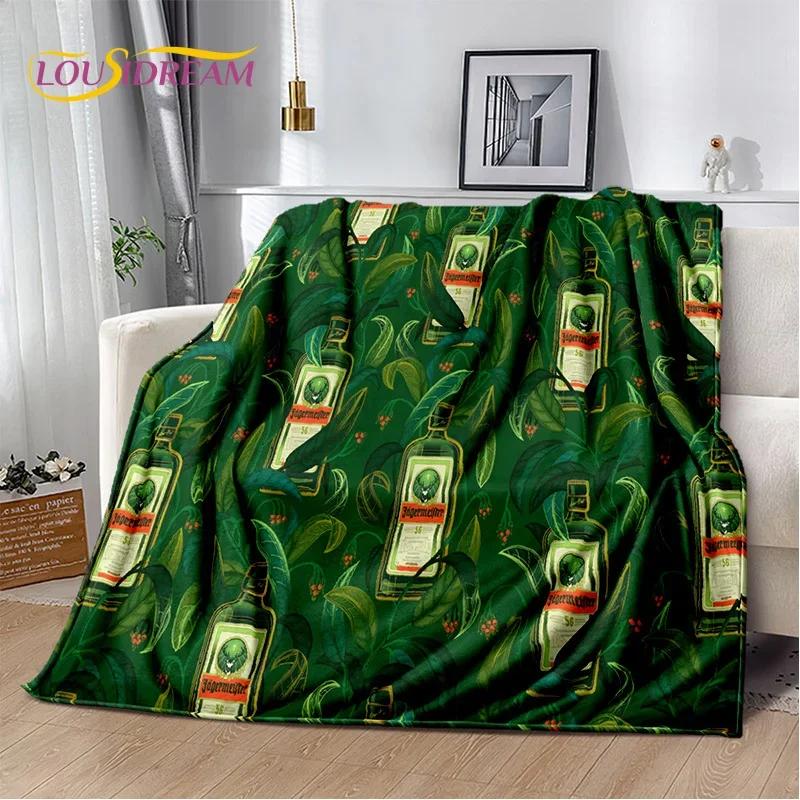 3D German Jaegermeister Logo Elk Soft Flannel Blanket for Beds Bedroom Sofa Picnic,Throw Blanket for Cover Outdoors Leisure Gift
