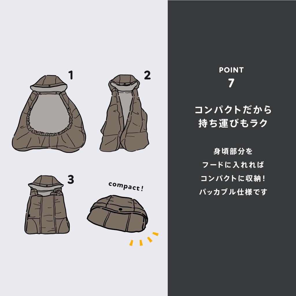 BabyHopper WT Monster Parka Winter Cape Suitable for Baby Carriers and Strollers 25, Charcoal, Lightweight, Warm, Breathable, Water-Resistant,