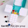 Portable Travel Watercolor Plastic Painting Box with Palette Half Pan Mini Paint Storage Case for Artist Gouache Oil Painting