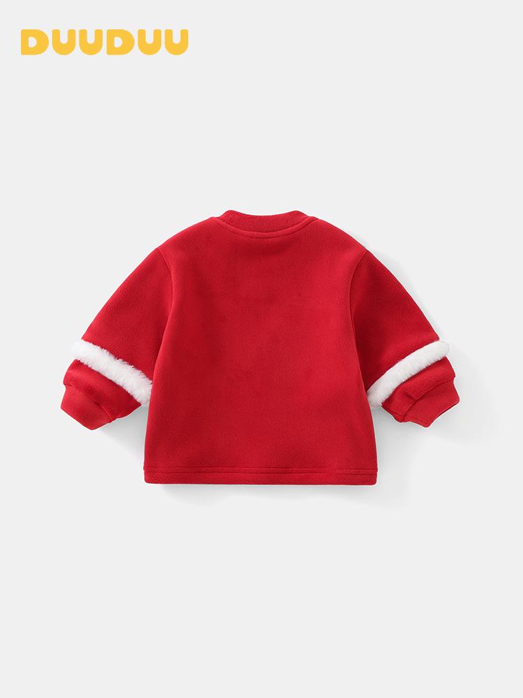 DUUDUU Red Baby New Year 2025 Velvet Toddler Autumn/Winter Sweatshirt