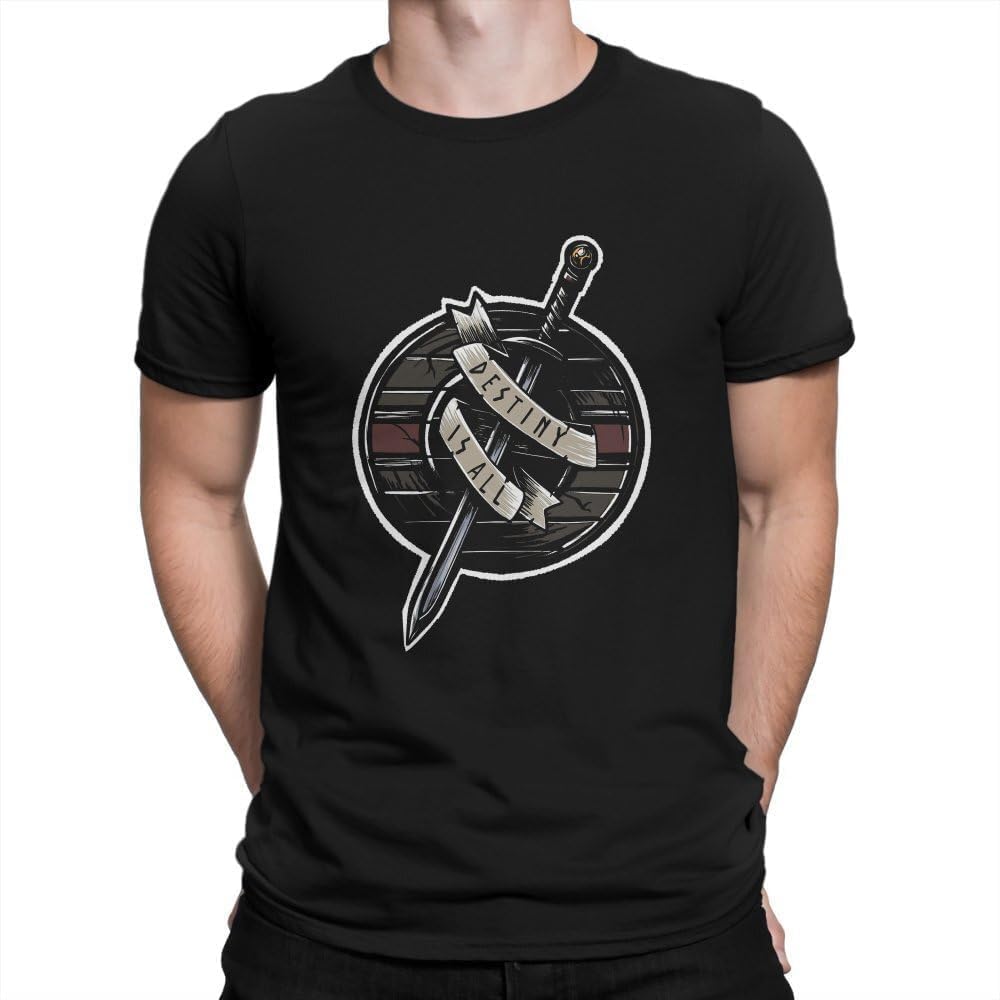 The Last Kingdom Destiny Tshirt Men Graphic Punk Crewneck Cotton T Shirt Black 3XL Black L