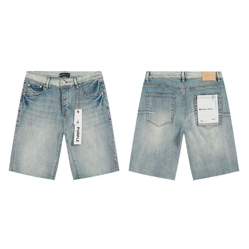 Trendige Marke PURPLE BRAND JEANS Europäische und amerikanische High-Street-weite vielseitige Jeans-Shorts für Männer und Frauen