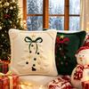 Plush Fabric Christmas Throw Pillow Cover Soft Texture Decorative Pillow Cover  Home