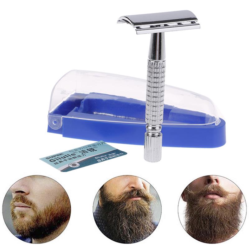 Männer Rasierer Stahl Griff Rasierer Rasierer Rasierer Doppel Kanten Manuelle Rasierer Mit Klinge