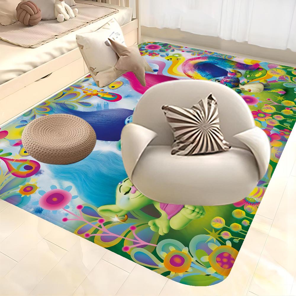Cartoon T-Trolls Bathroom Mat Kids Room Bedroom Decoration Balcony Anti-Slip Doormat Living Room Welcome Rug