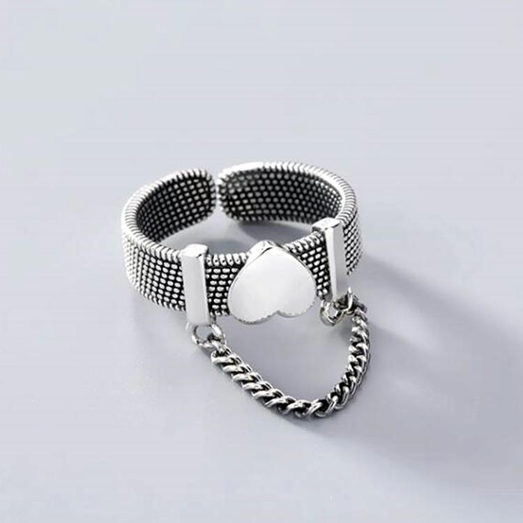 PANJBJ 925 Sterling Silver Unique Lines Ring for Women Jewelry Finger Adjustable Open Vintage For Party Birthday Gift Dropship
